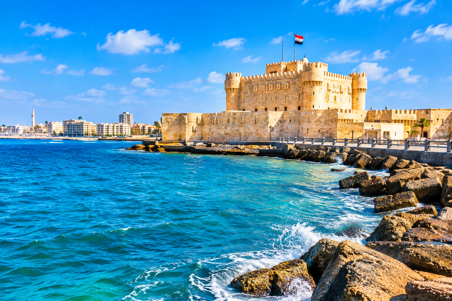 qaitbay citadel accross the sea